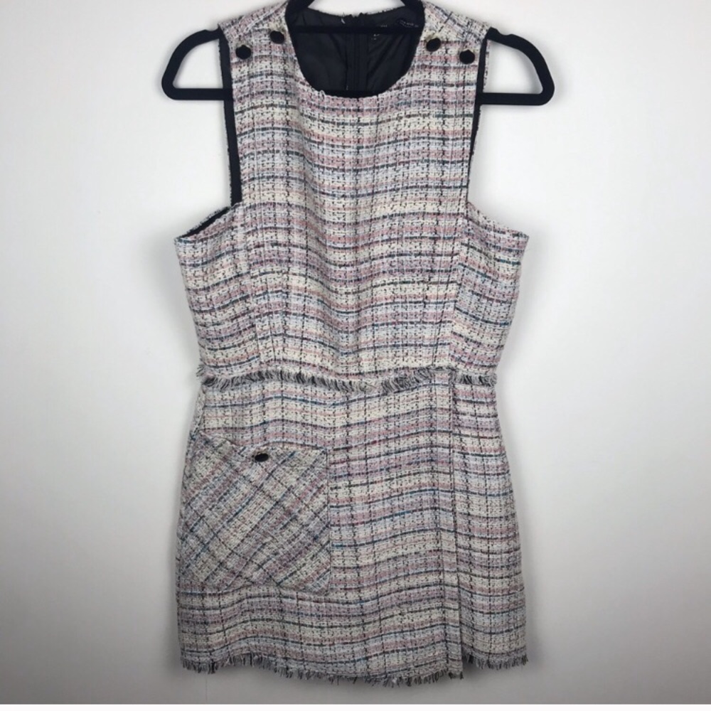 Zara tweed romper overlay skirt